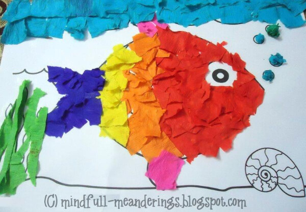 Rainbow Fish Art & Craft Activity Idea With Crepe Paper