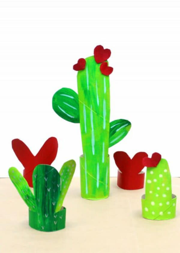 Recycled Cactus Craft With Cardboard Tube