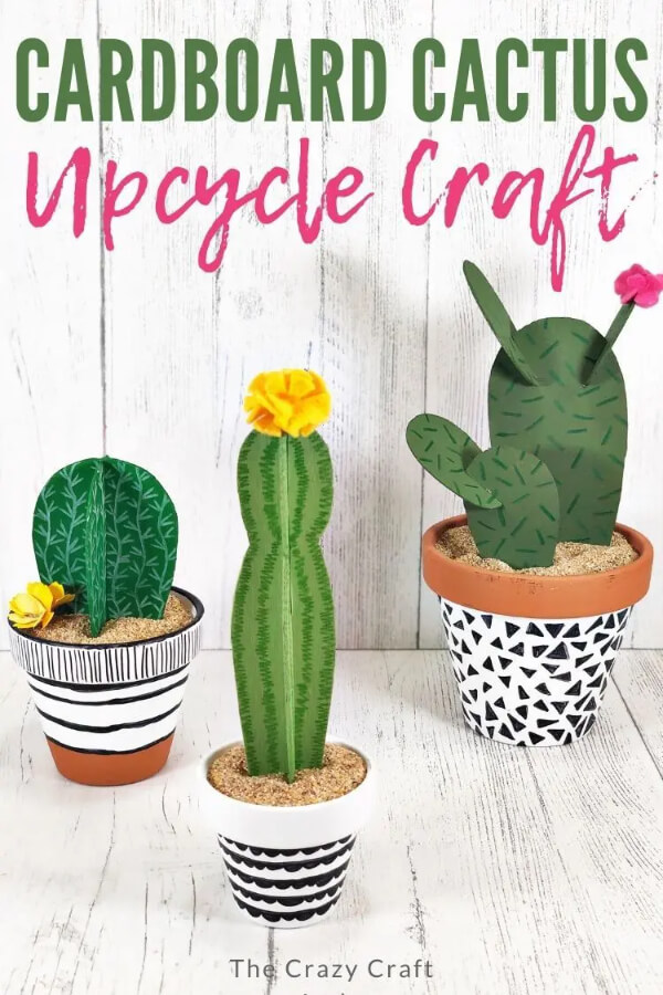 Recycled Cardboard Cactus Craft Idea