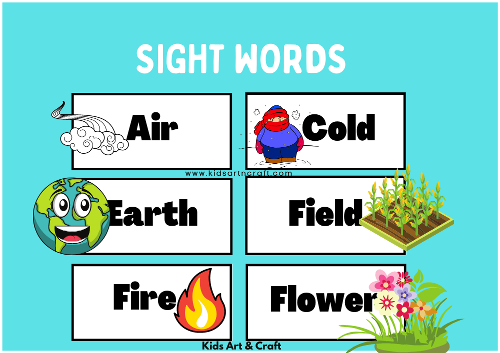Sight Words Flashcards For Kindergarten