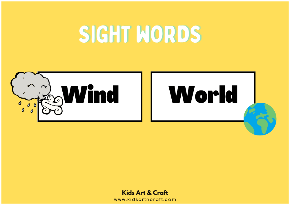 Sight Words Flashcards For Kindergarten