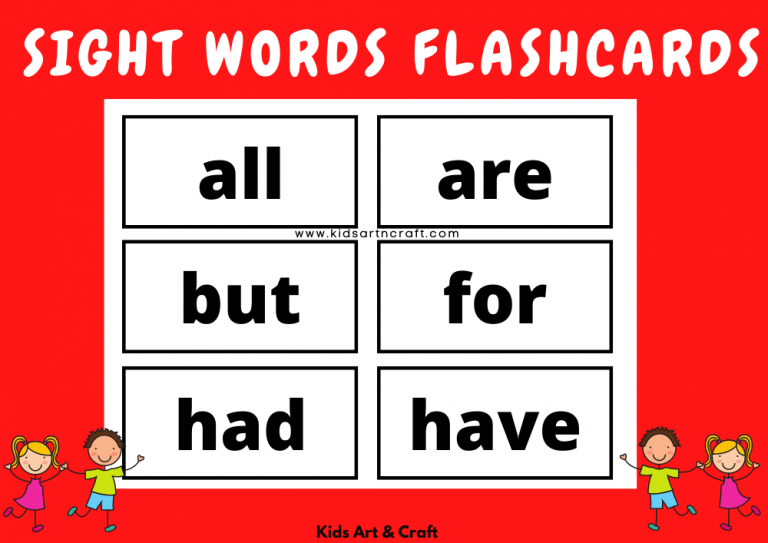 Sight Words Flashcards – Free Printables - Kids Art & Craft