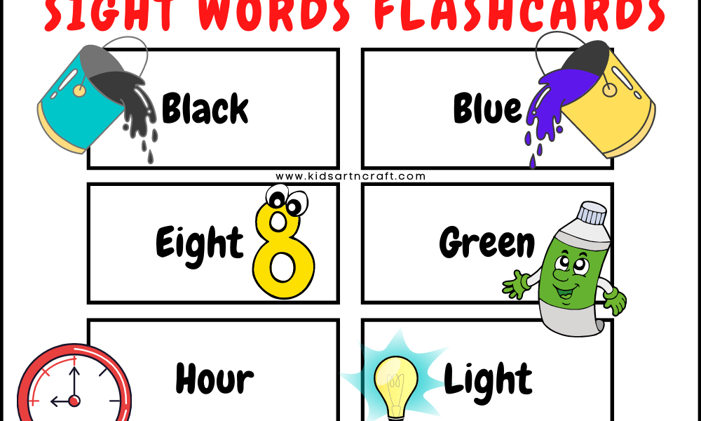 Sight Words Flashcards - Free Printables - Kids Art & Craft