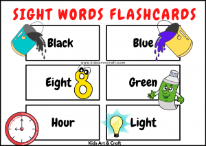 Sight Words Flashcards – Free Printables - Kids Art &amp; Craft
