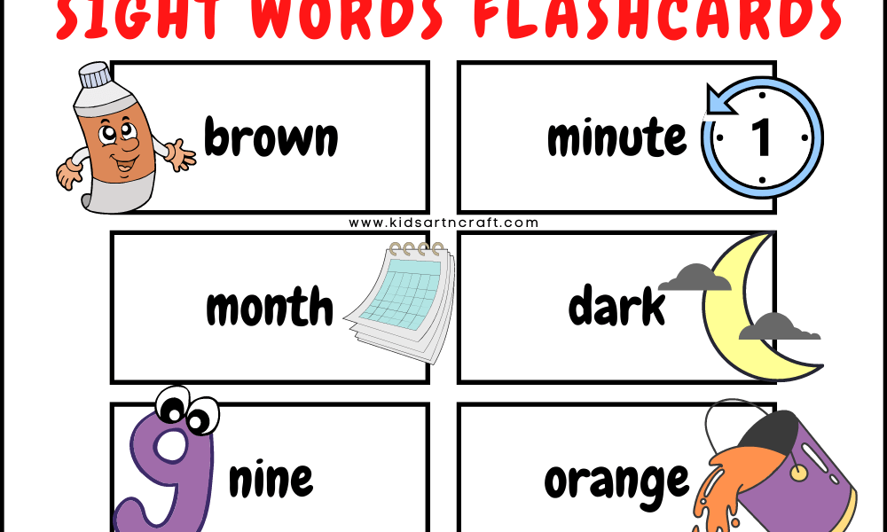 Sight Words Flashcards – Free Printables - Kids Art & Craft