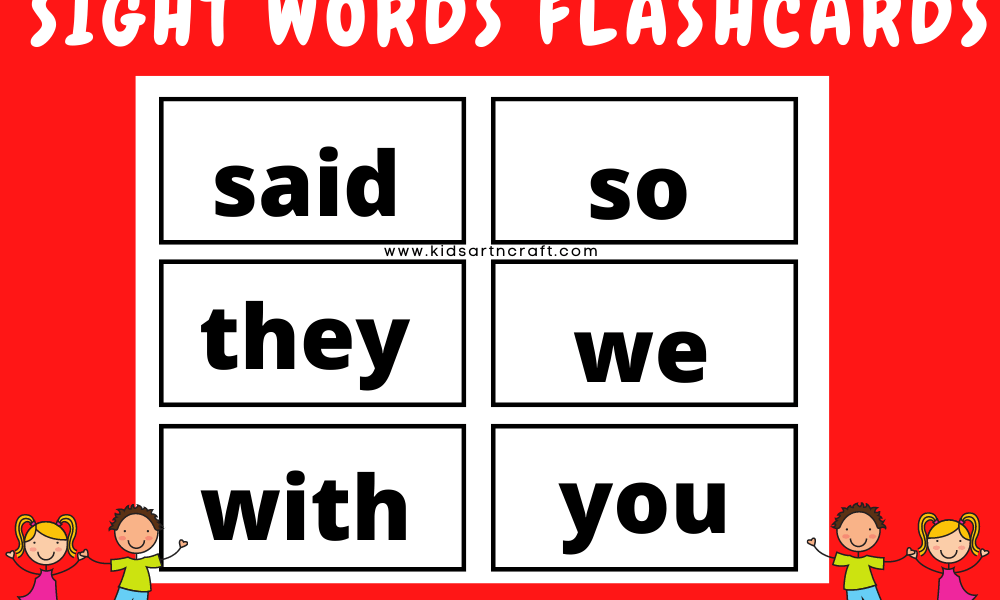 Sight Words Flashcards – Free Printables - Kids Art &amp; Craft