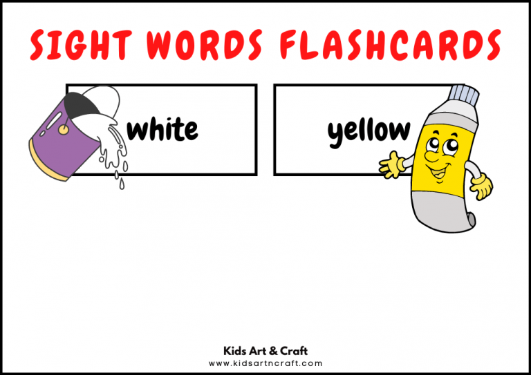 Sight Words Flashcards – Free Printables - Kids Art &amp; Craft