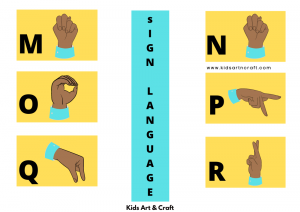 Sign Language Flashcards - Free Printable Worksheet - Kids Art &amp; Craft