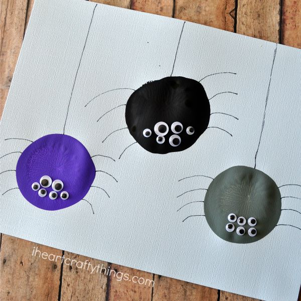 Simple Balloon Print Spider Craft for Preschoolers