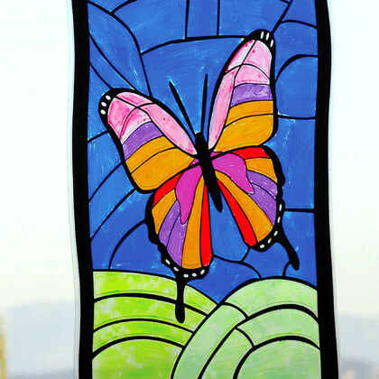 Simple DIY Butterfly Stained Glass Crafts For Preschoolers