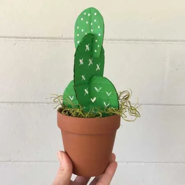 Simple Cardboard Cactus Craft For Kids