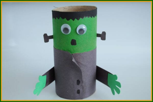 Simple Frankenstein Day Craft Using Cardboard Tube For kids