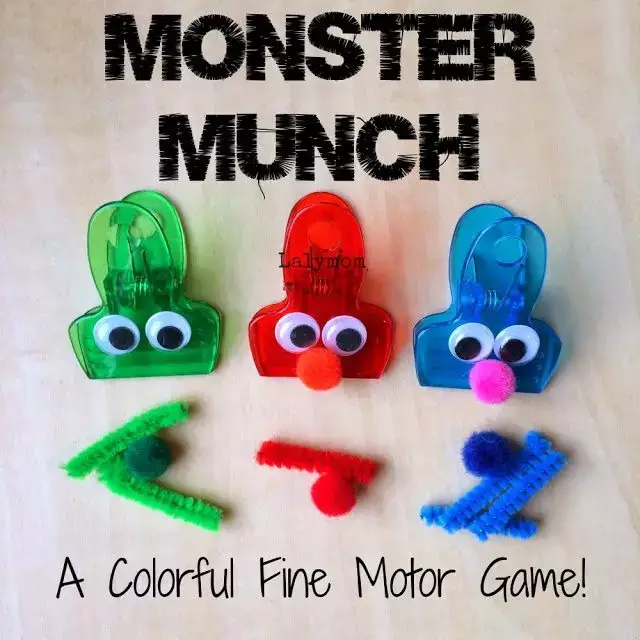Simple Monster Munch Fine Motor Game For Kids DIY Toys for Toddlers