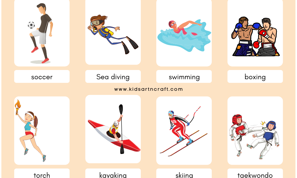 Sports Flashcards for Kids Free Printables Kids Art & Craft