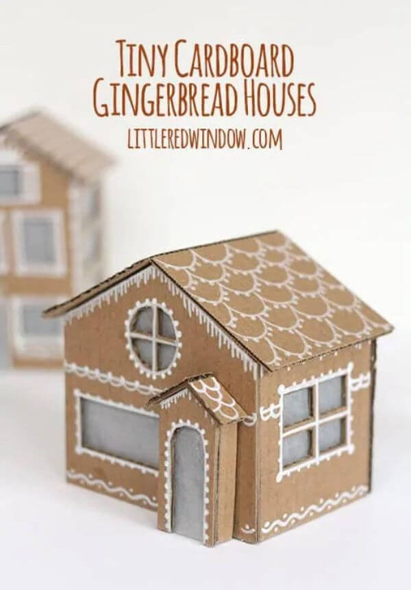 DIY Gingerbread Cardboard House Craft 