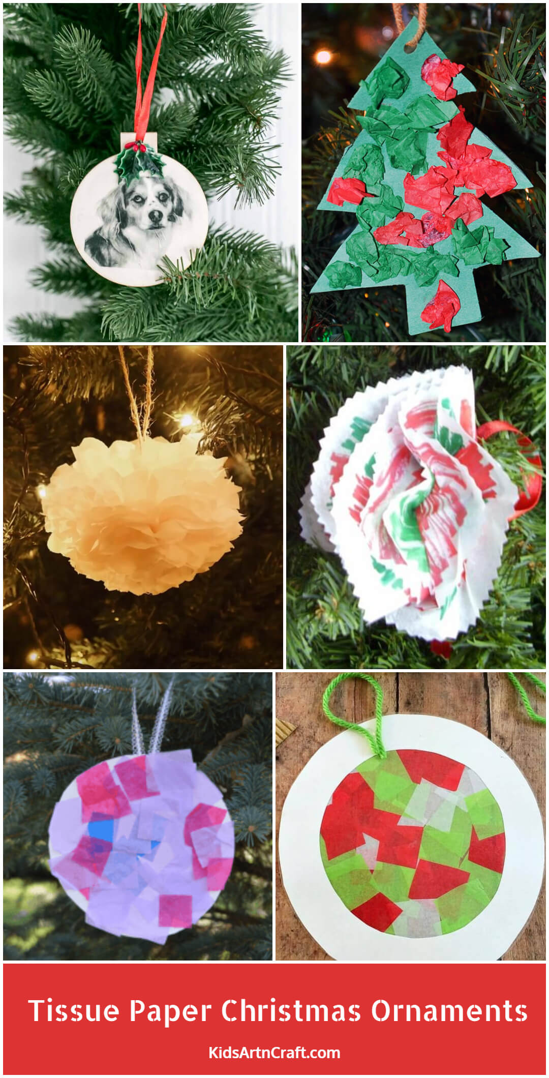 Tissue Paper Christmas Ornaments