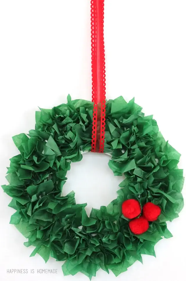 Tissue Paper Christmas Ornaments Tissue Paper Wreath Christmas Ornament Craft 