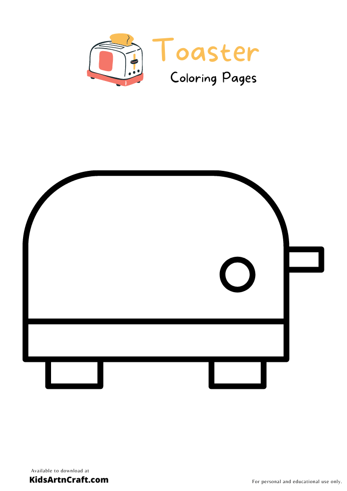 Toaster Coloring Pages For Kids-Free Printable
