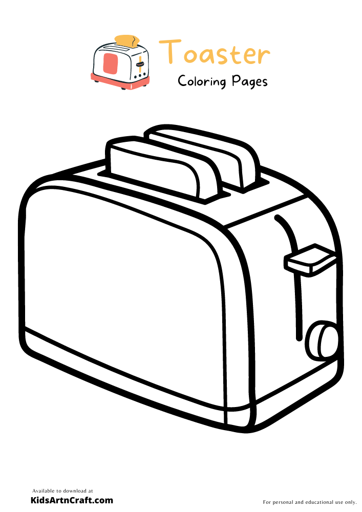 Toaster Coloring Pages For Kids-Free Printable