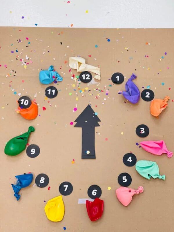 Simple & Easy New Year Balloon Clock From Cardboard Festival Cardboard Craft