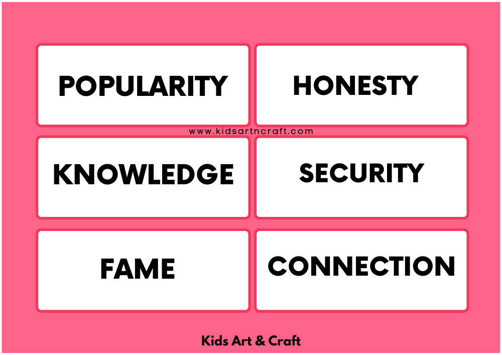Values Flashcards for Kids