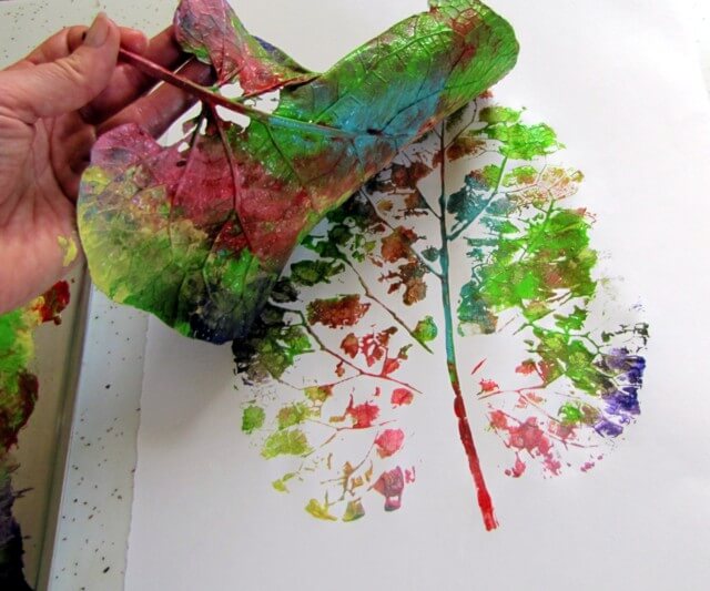 Leaf Art and Craft Ideas For Kids Very Easy Big Leaf Painting Art Activity For Preschoolers