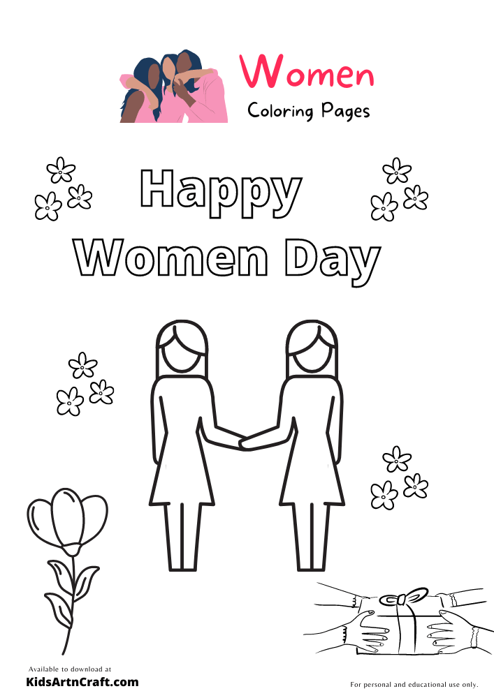 Happy Women's Day Coloring Pages For Kids – Free Printables
