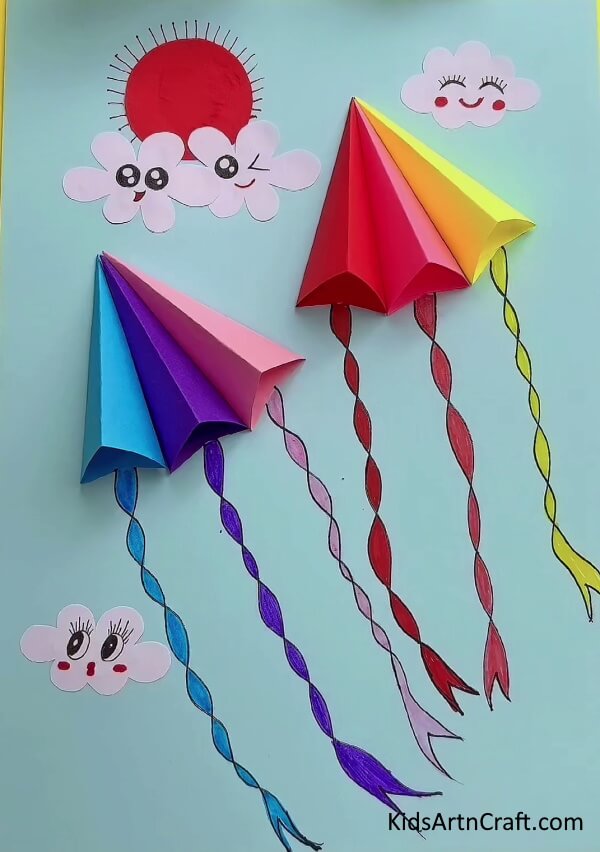 3D Paper Kite Craft For Kids