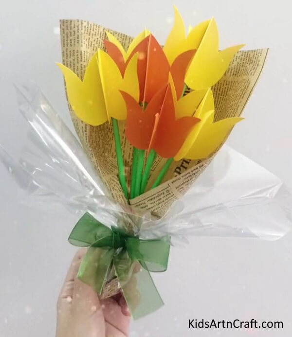 3D Tulip Flower Bouquet Art Cute & Easy Art & Craft Spring Project