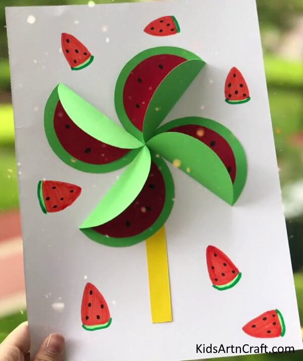 3D Watermelon Pinwheel Paper Art