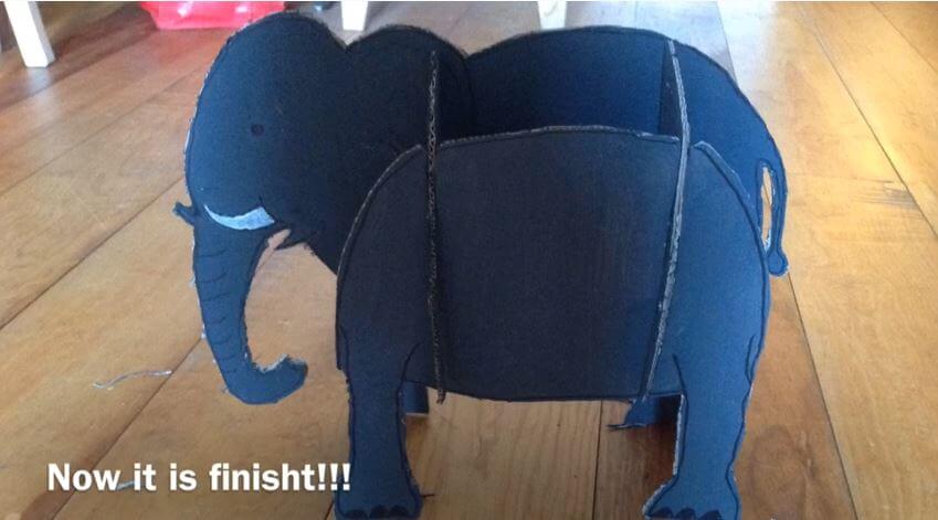 3D Cardboard Elephant Craft For Children