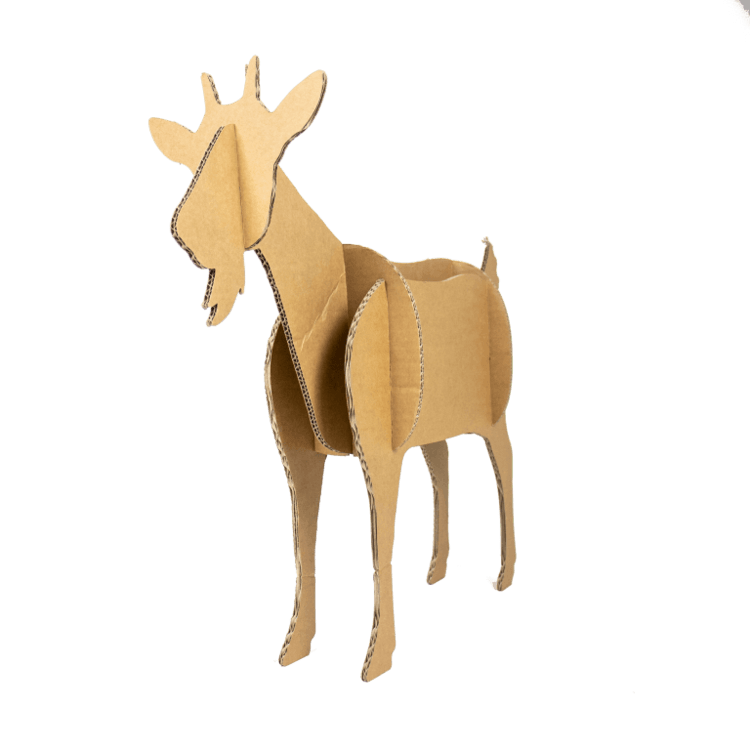 3D Goat Cardboard Animal Craft For Kids