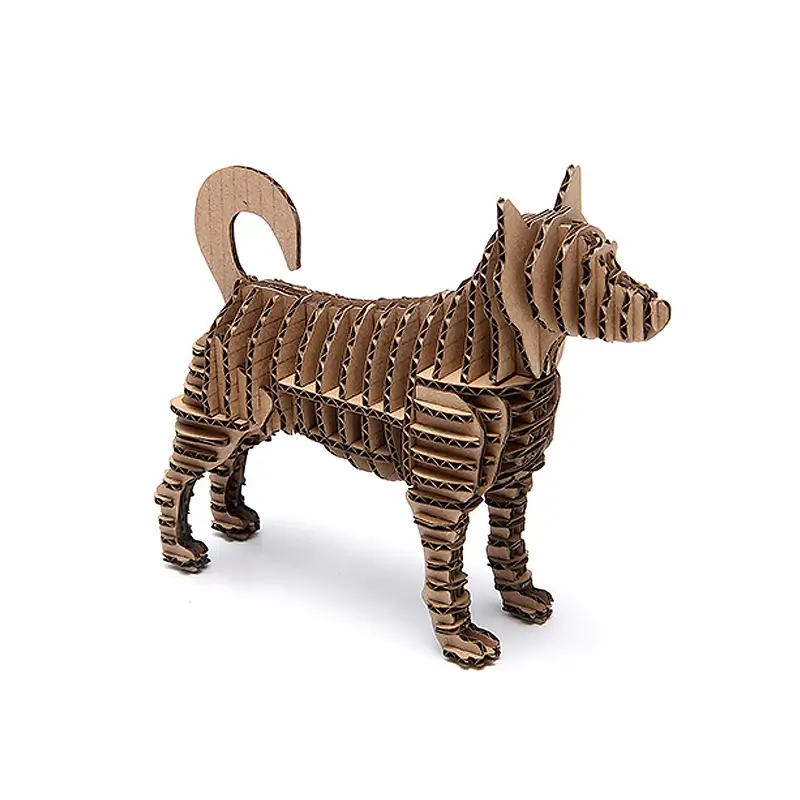 3D Puzzle Dog Craft Using Cardboard