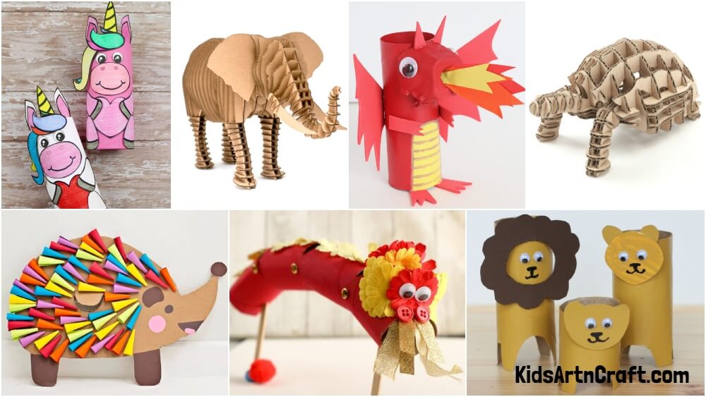 Animal Cardboard Crafts - Kids Art & Craft