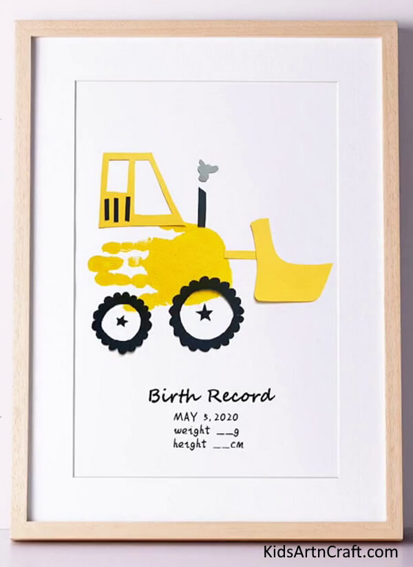 Birth Record Paper Frame Cute & Easy Art & Craft Spring Project