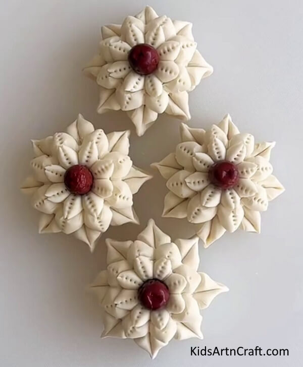 Cherry Flower Art & Craft Using Dough
