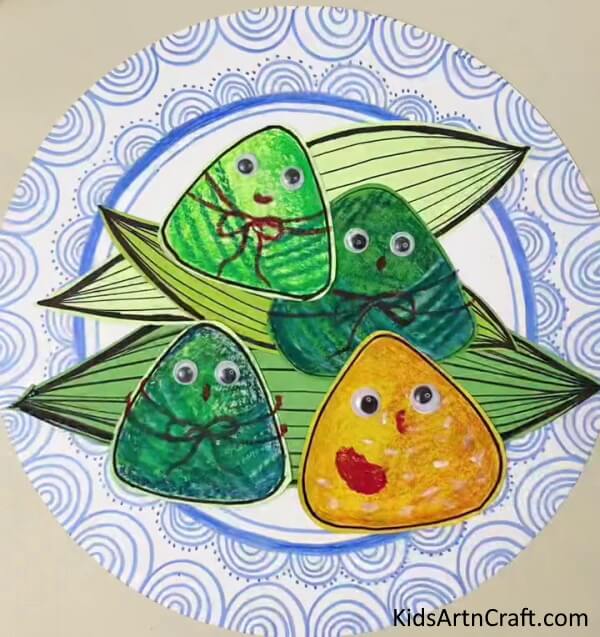 Colorful Dumpling Paper Painting Art & Craft  Paper Painting Art & Craft For Holiday School Projects 