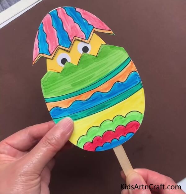 Colorful Easter Chick In Egg Paper Craft with Popsicle Stick Creative Things to Do with Balloons DIY Felt Bookmark Ideas for Kids