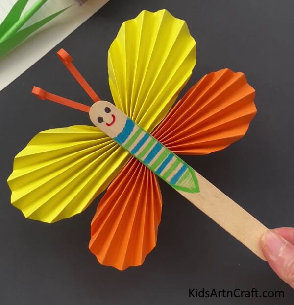 Cool Butterfly Paper Craft Using Popsicle Stick