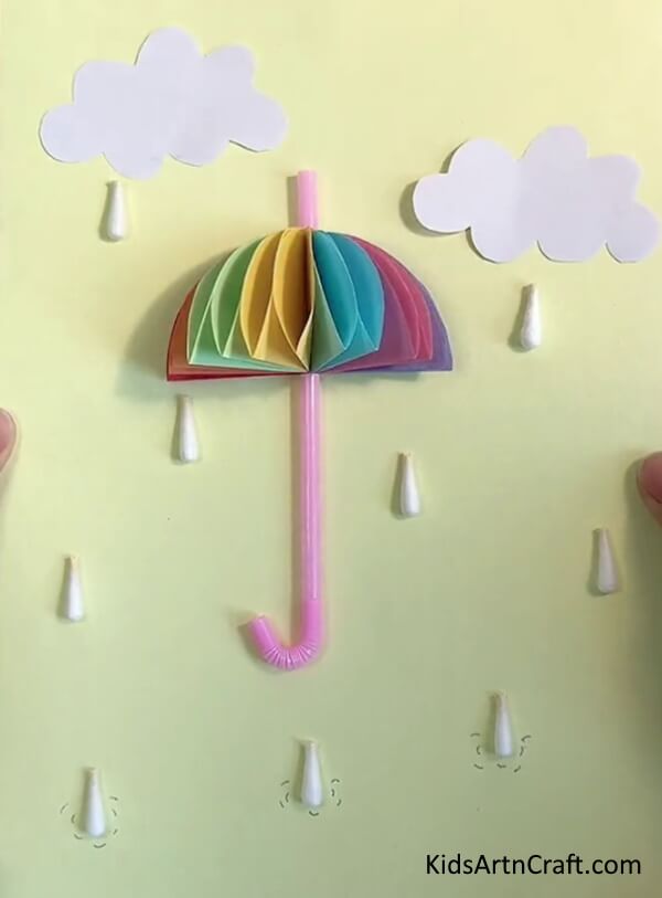Creative 3D Umbrella & Rainy Cloud Craft