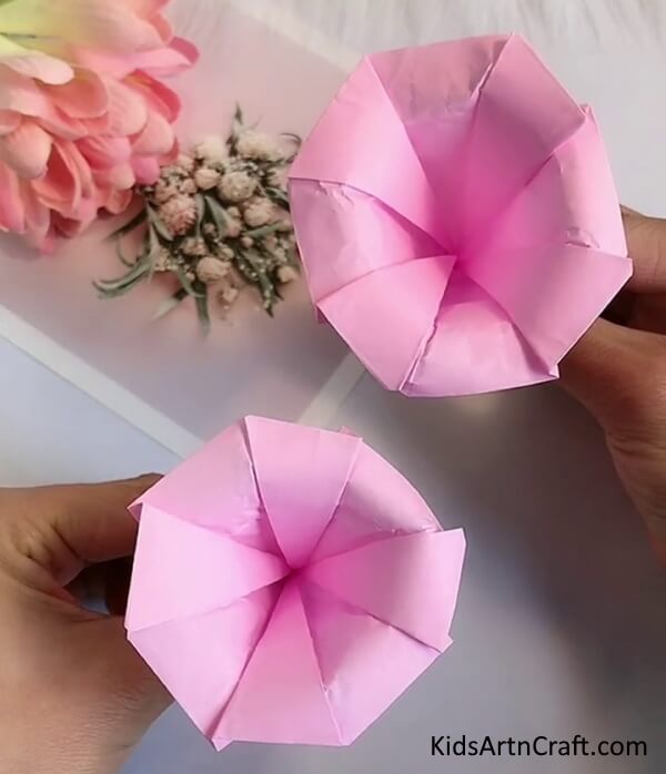 Cute Paper Pink Flower Craft