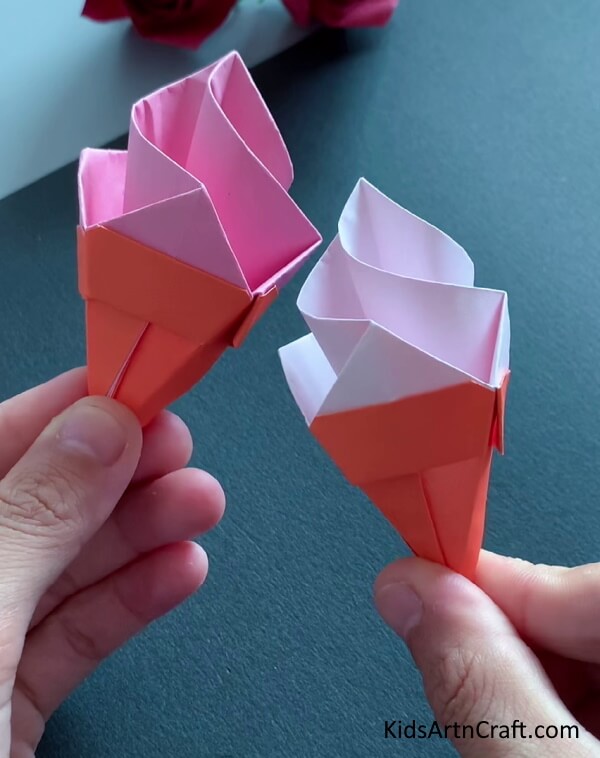 Origami Ice Cream Craft Using Paper 