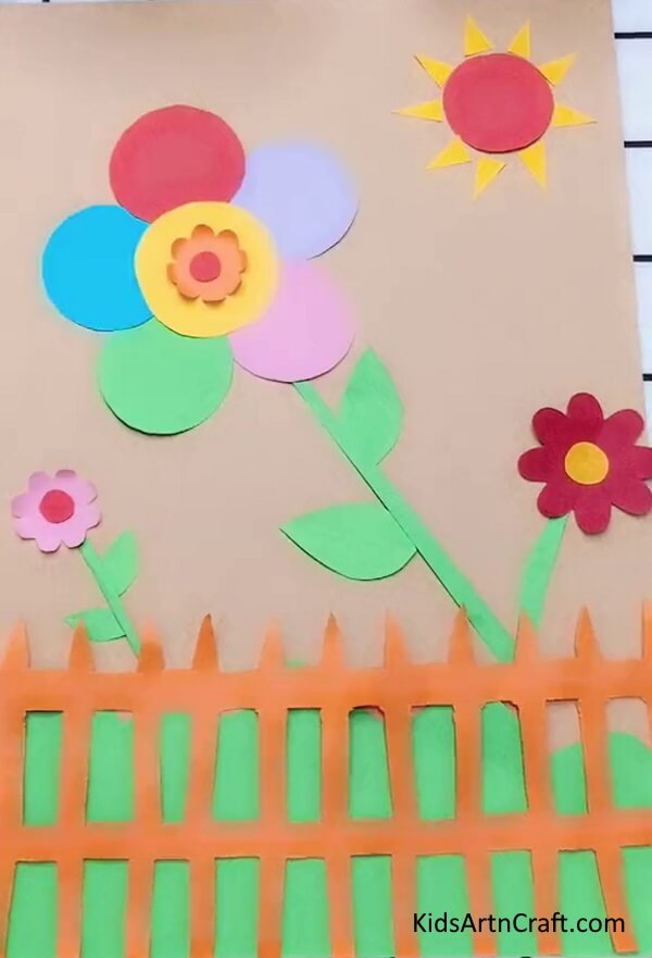 Easy Paper Flower In Garden Paper Art & Craft For Kids to Make With Parents