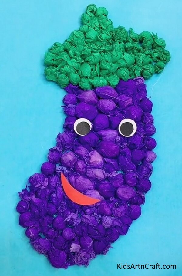 Eggplant Crumbled Paper Craft Learn to Make Creative Craft Ideas for Beginners