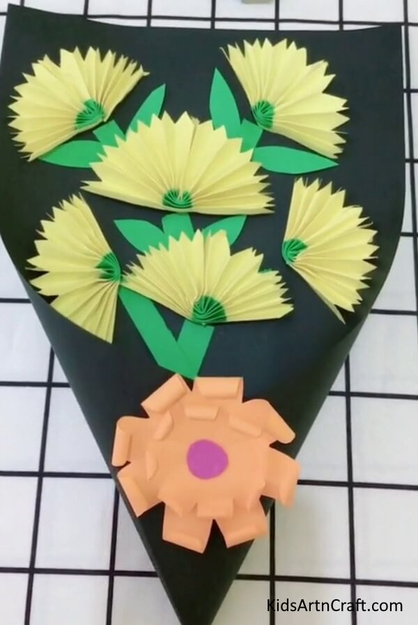 Flower Bouquet Paper Craft For Kids 