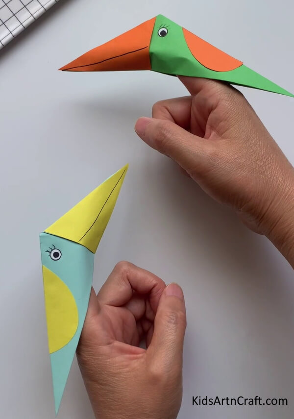 Origami Bird Finger Puppet For Kids Creative Things to Do with Balloons DIY Felt Bookmark Ideas for Kids