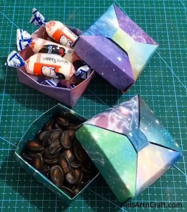 Origami Paper Box Art & Craft Easy Origami Projects for Kids to Make in Holidays 