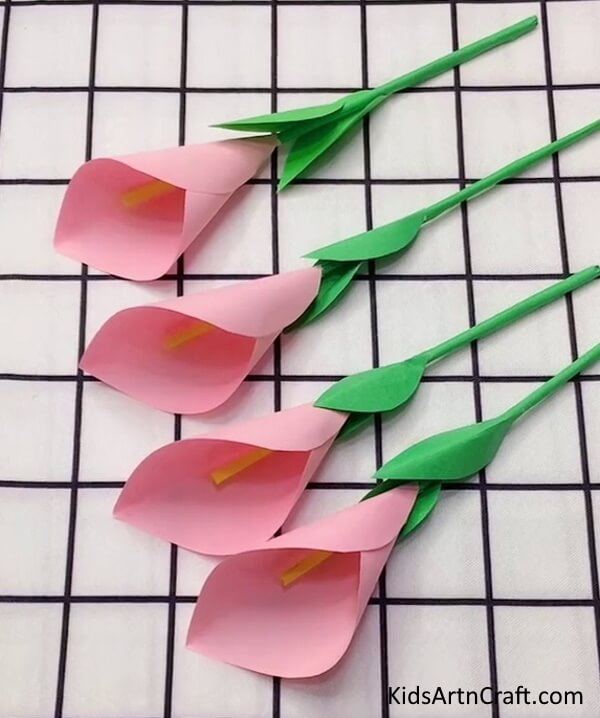 Simple Tulip Flower Paper Art & Craft Paper Art & Craft For Kids to Make With Parents