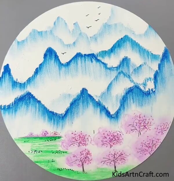 Snow Mountain Paper Painting Art & Craft 