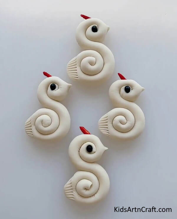 Swan Dough Art & Craft For Kindergarteners